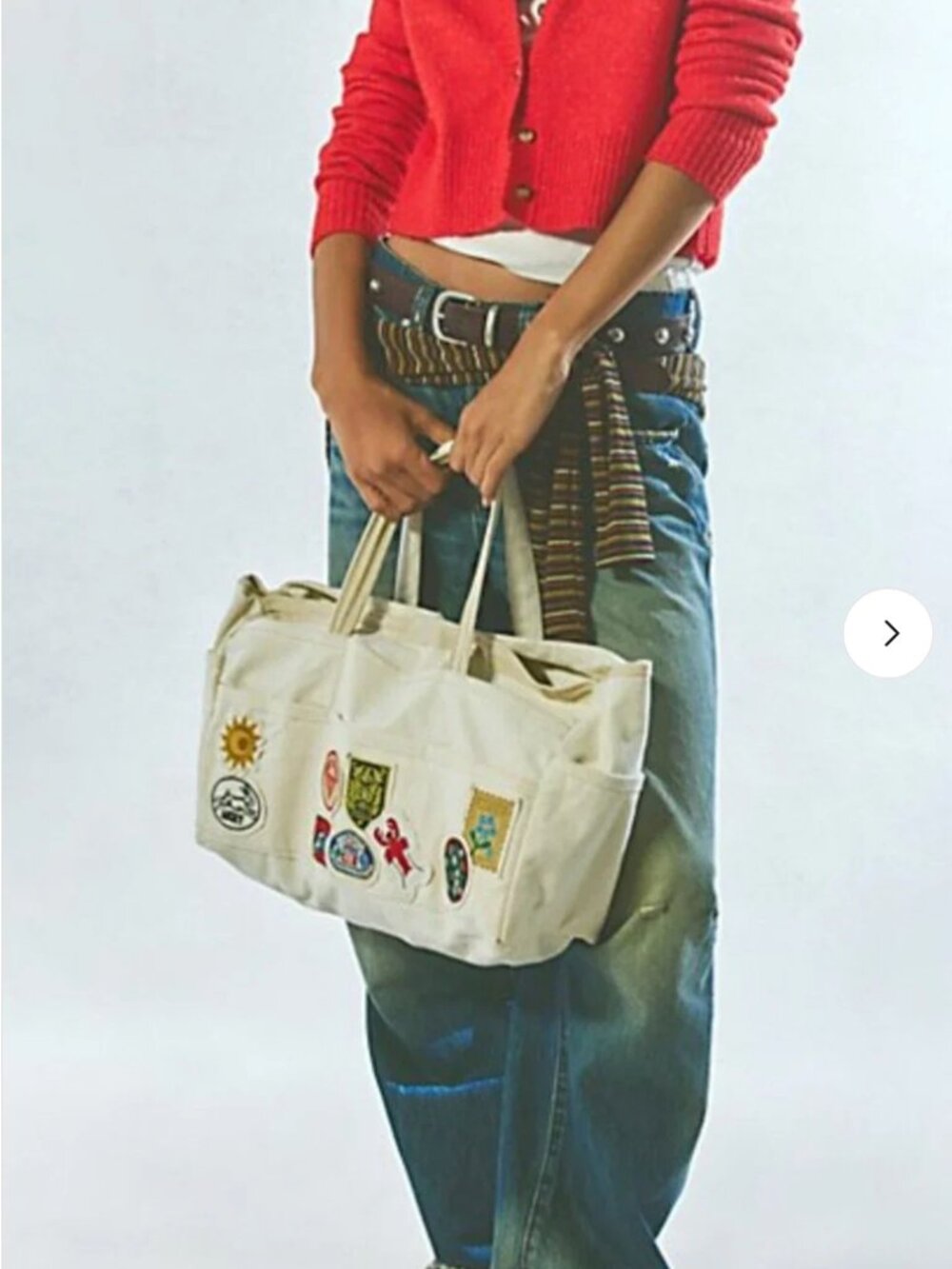 Free People NWT Kiss My Patch Carryall Canvas Tote Shoulder Bag - Picture 2 of 8
